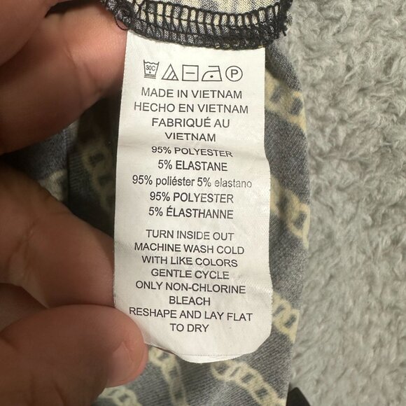 Michael Kors Women Half Zip Tunic Blouse Black/Yellow Chain Print Size S - Picture 12 of 13